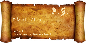 Módi Zita névjegykártya